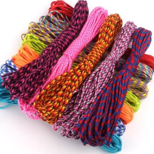 10pc/lot Mix colors 50FT Random Colors Paracord 550 Paracord Rope 7Strand Paracorde 550 Outdoor Survival Equipment
