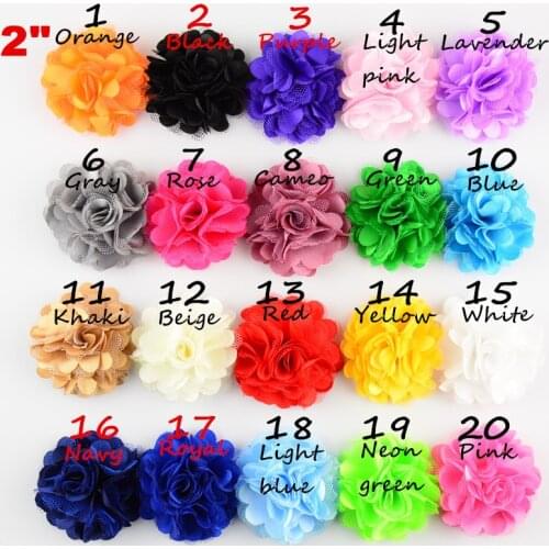 100 pcs/lot , Mini Satin Mesh Flowers - Size 2" - You Choose Color