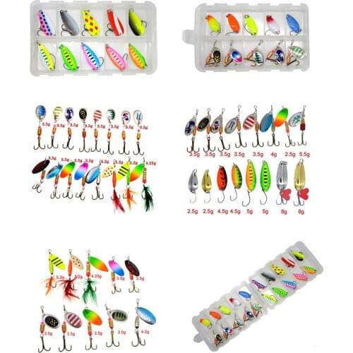 20-16PCS Trout Luminous spinner Spoon Lure Metal Bait Pesca Freshwater Fishing Tackle Isca Artificial Lake Fishing 3g-5g