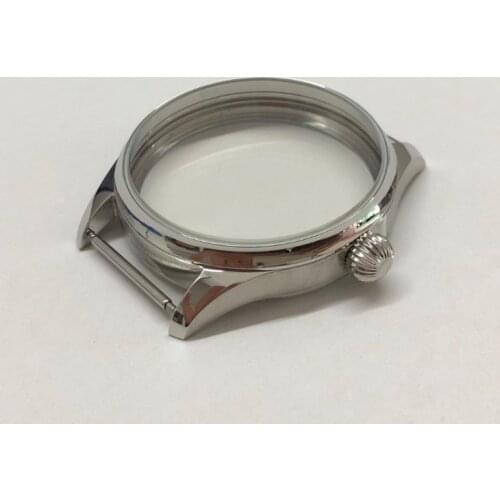 41MM Sapphire crystal or Mineral glass 316L stainless steel watch case fit ETA6497/6498 Mechanical movement Mens watch case 2-7