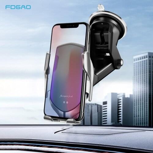 Automatic Clamping Wireless Car Charger Mount Infrared Sensor 10W QI Fast Charging Holder For iPhone 11 8 X XS XR Samsung S10 S9