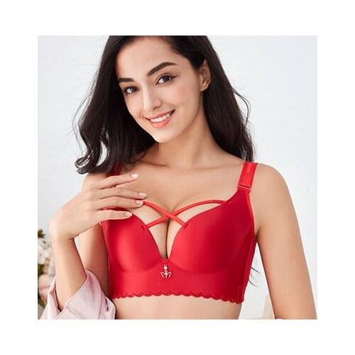 Women Wire Free Bras Plus Size 38 40 42 44 46 48 50 C D E Cup Brassiere Girl Bralette Female Big Size Bh Push Up Bra Underwear