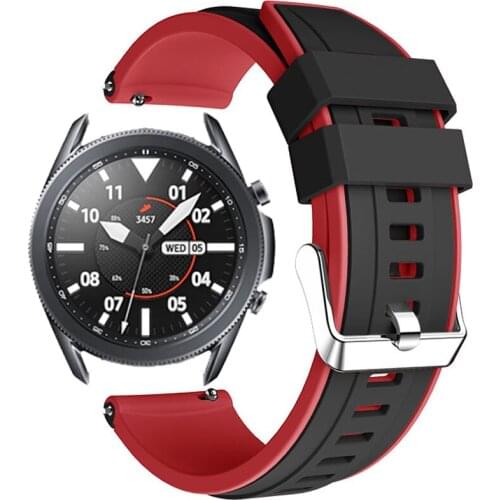 Double Color Strap For Samsung Galaxy Watch 3 45MM LTE/Galaxy 46MM Smart Bracelet 22MM Silicone Wrist Bands For Gear S3 Correa