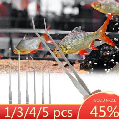 Aquarium Plant Fish Tank Tools Set Aquascaping Scissors Tweezers Gravel Leveler Stainless Steel Tools for Aquarium Maintenance