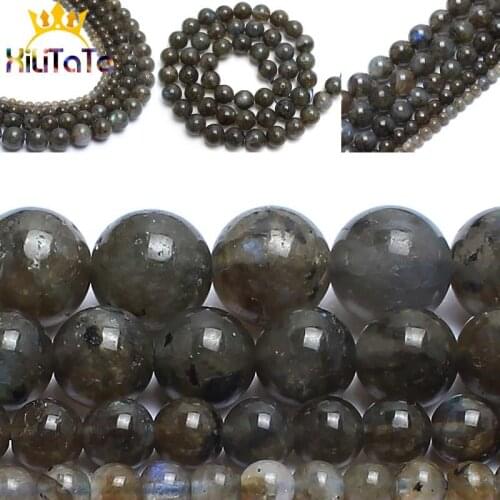 Grey Labradorite Stone Beads Round Loose Spacer Beads For DIY Jewelry Making Bracelets Necklace 15inches Pick Size 6/8/10mm