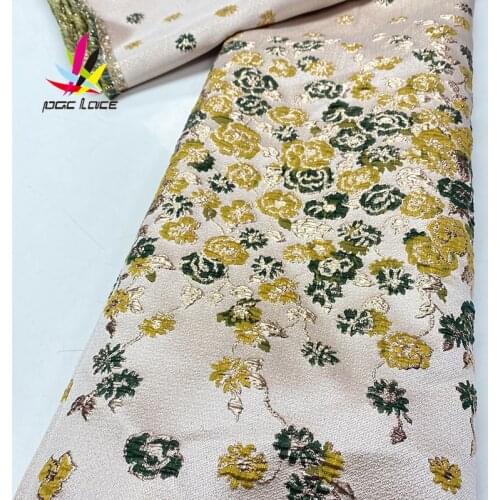 Brocade Lace Fabric 2021 Jaquard Lace French popular Lace Fabric Green Nigerian Hot Lace Fabrics For African Wedding Dress