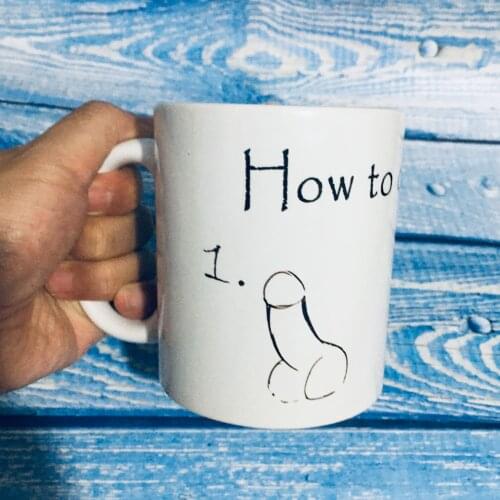 How to Draw a Cat Mug 350ml 2021 Funny Ceramic Creative Coffee Mugs Christmas GIft Cup