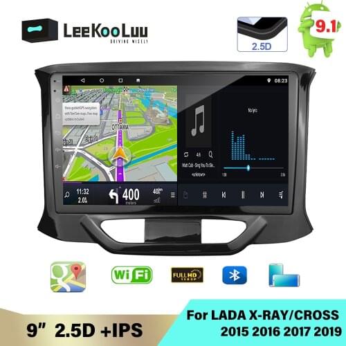 LeeKooLuu 9" IPS 2Din Car Multimedia Player for LADA X Ray Xray 2015 2016 2017 2019 Android Radio GPS Navigation WIFI Mirrorlink