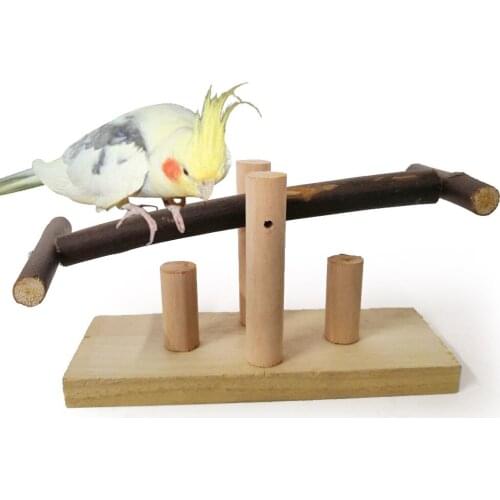 LHXMAS Parrot Chew Toys Bird Toy Wooden Seesaw Rocking Chair Station Bar Springboard Swing