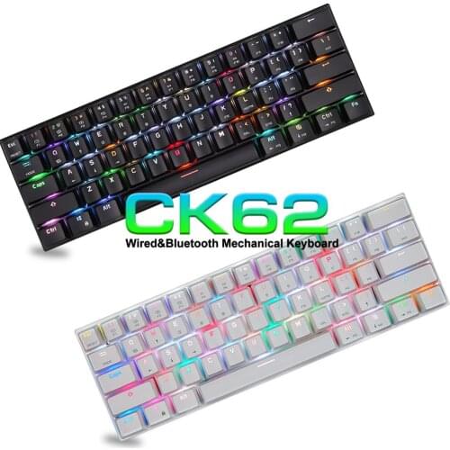 Motospeed CK62 Wireless Bluetooth Mechanical Keyboard Red Switch Gaming Keyboards RGB for Gamer Russian 61key Computer Laptop