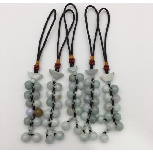 Wholesale New natural jadestone apple shape key chain 2PCS