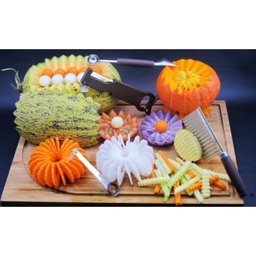 Creative Practical Kitchen Fruits and Vegetables Carving Knifes 4 Piece Suit Small Daily General Merchandise Spiral Knife