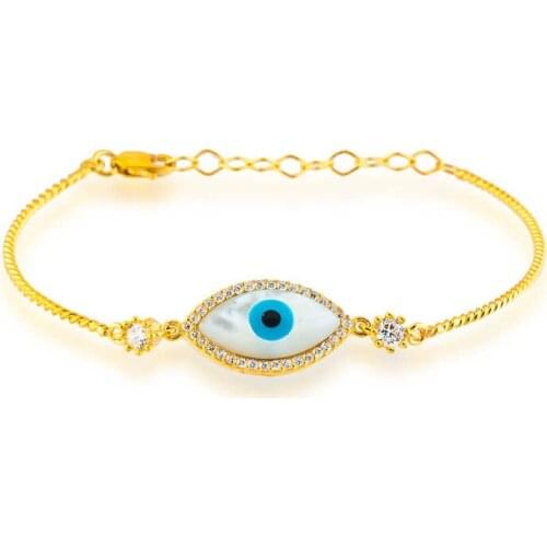 Original 925 Sterling Silver Evil eye Wristband for Women , Stylish, Aesthetic and Flashy, Bracelet Types for Women