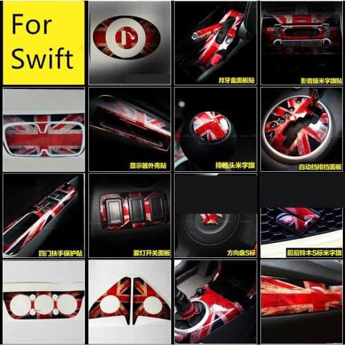 UK Britsh Flag Gear Panel /CD Navigation Shift Lever Air Outlet Frame Sticker For Suzuki Swift AA415