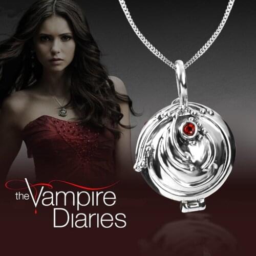 Knobspin S925 Sterling Silver The Vampire Diaries Elena Vervain Necklace Matching Pendant Women Fine Jewelry Birthday Gifts