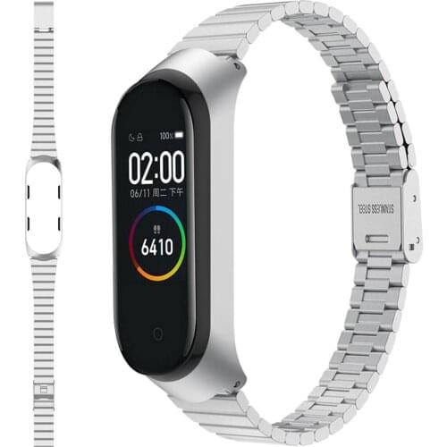 Adjustable Stainless Steel Watch Band Strap Waterproof For Xiaomi Mi Band 4/3 Luxury Wristband Metal Case Ultrathin Straps