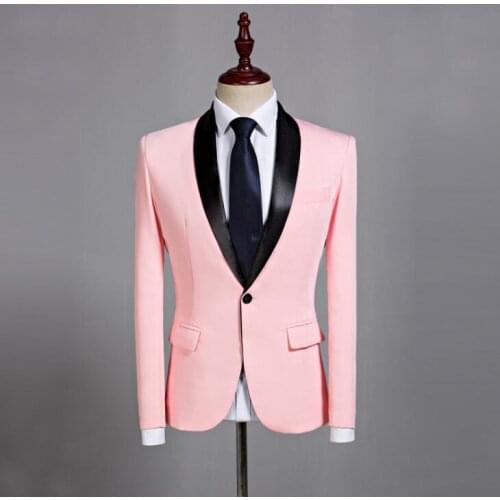 Pink clothes men marriage suits designs masculino homme stage costumes for singers jacket men blazer dance star style dress