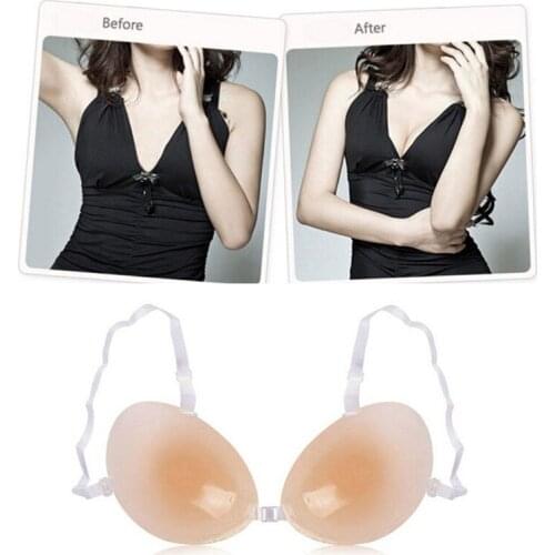 Silicone Bra Invisible Push Up Sexy Strapless Bra Stealth Adhesive Backless Breast Enhancer For Women Lady Nipple Cover