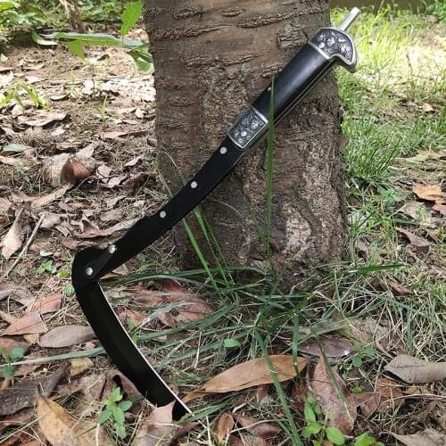 Outdoor Folding Scythe,440 Stainless Steel Garden Trimming Tool Knife,Portable Weeding,Soybean Green Vegetable Harvesting Scythe