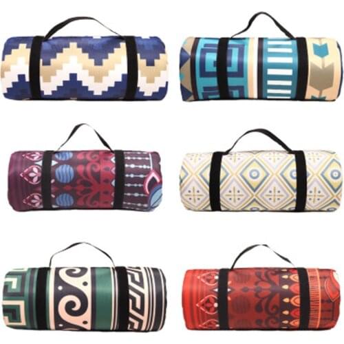 Camping Mat Retro Printed folding camping mattress Baby Climb Outdoor Waterproof Beach Picnic Blanket for Multiplayer Picnic