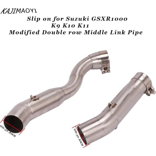 Slip on For Suzuki GSXR1000 GSXR 1000 K9 K10 K11 2009 2010 2011 Motorcycle exhaust Escape Modified Double row Middle Link Pipe