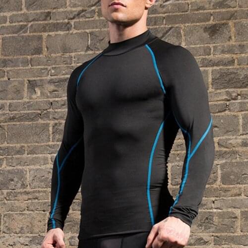 Thermal underwear for men high collar camiseta termica sport thermo shirt quick dry compressed underwear clothes men bielizna