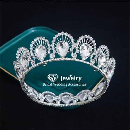 CC Tiaras and Crowns Hairbands Headband Wedding Hair Accessories for Women Jewelry Bridal Tiara Queen Headwear Round Shape KC50