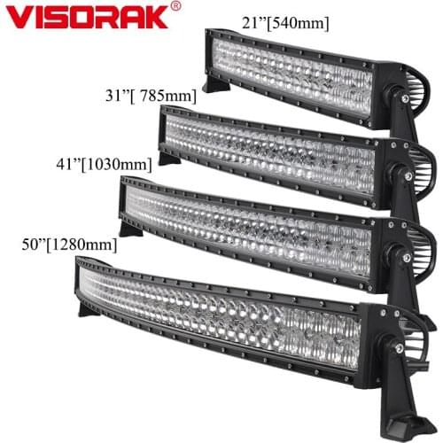VISORAK 21 31 41 50" Inch Straight Curved Offroad LED Light Bar Truck LED Bar For JEEP Off Road 4WD 4x4 ATV SUV Harvester Car