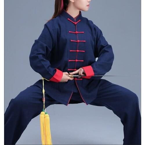 Top quality Unisex Winter&autumn thick hemp/linen tai chi martial arts clothing suits wushu suit taijiquan uniforms