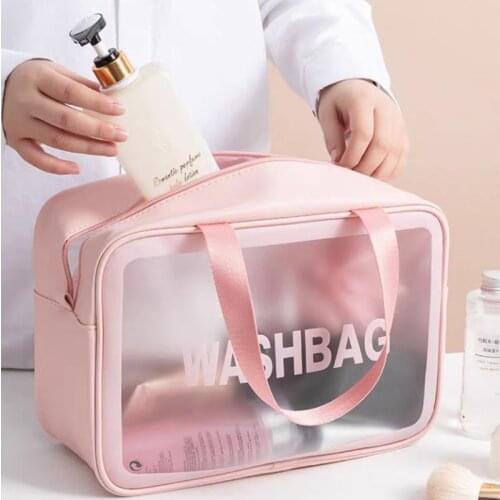 Makeup Bag Organizer Women Travel Soft PVC Waterproof Cosmetic Storage Bag Portable Toiletries Large Handbags Female Wash Bag