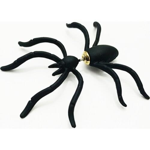 Spider Earring Black Ear Stud Funny Style Weird Design Earring Punk Jewelry Accessories for Women Men