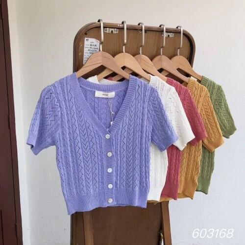 OUMEA Women Knitting Cardigans Spring Autumn Chevron Pattern V Neck Casual England Style Cardigan Solid Color Vintage Button Top