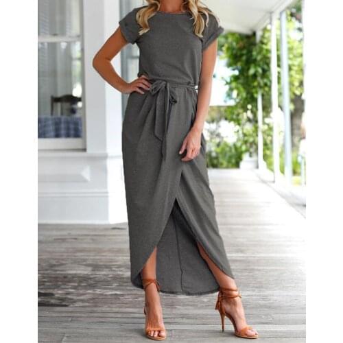 Womens elegant Dress robe femme elbise Holiday Irregular summer Dress Ladies Summer Style Beach sexy Party Dress NS8986