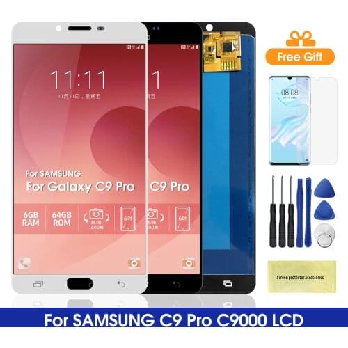 C9000 Lcd For Samsung Galaxy C9 Pro LCD Display Touch Screen Digitizer Assembly Replacement For Samsung C9000 Lcds