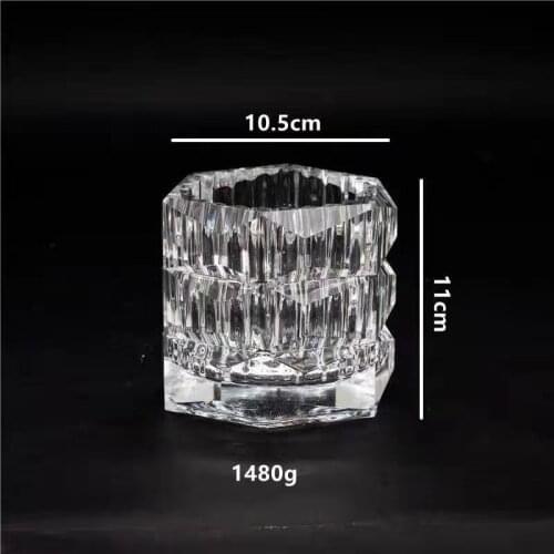 1.7kg big round crystal candle cup transparent big candlestick