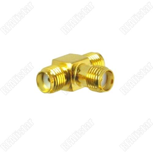 10 Pieces Adapter SMA Female to 2 x SMA Female Jack Coaxial Connector Adapter 3 Way "T" Type Brass 50ohm
