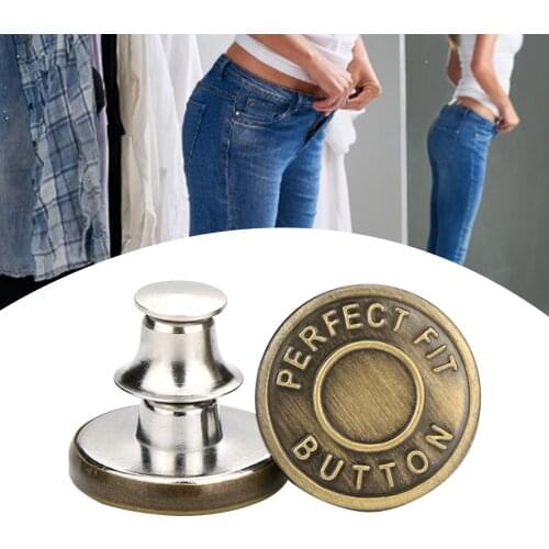 12pcs Adjustable Detachable Jeans Buttons Nail Free Metal Buttons For Clothing Diy Sewing Clothes Accessories