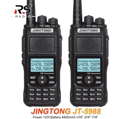 2PCS JINGTONG JT-5988 12W 4800mAh Walkie Talkie Amateur Radio Station Amador VHF UHF Ham CB Radio HF Transceiver BAOFENG UV-5R