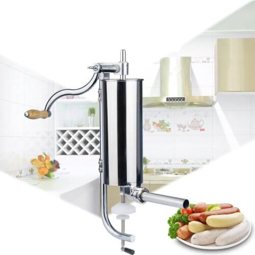 2018 new design 7LB vertical sausage stuffer,sausage making machine,sausage filler with stainless steel sausage tube