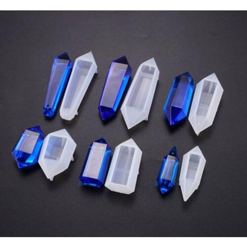 6 Pieces Pendulum Silicone Casting Molds Cone Epoxy Resin Molds Stone Crystal Column Pendant Silicone UV Resin Jewelry Tools