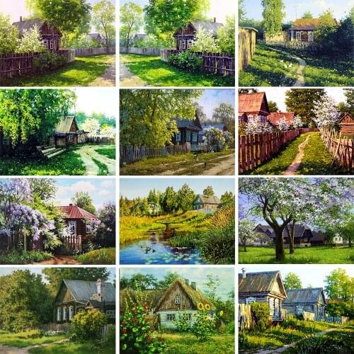 QIZITNEG Diamond Painting Sale 5D Diy Diamond Painting Full Square Landscape Rhinestone Picture Cross Stitch Mosaic Kit
