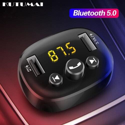 3.1A QC3.0 Quick Charge Dual USB Output Car Charger Fast Charging Wireless Audio Receiver Bluetooth 5.0 FM Transmitter MP3