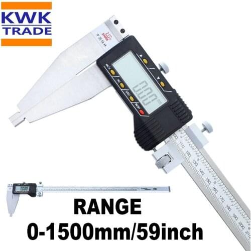 Digital Caliper 1500mm 59inch Long Range Metric Inch 1.5m Gauge 0-1500mm Vernier Calipers Stainless Steel Micrometer Measuring