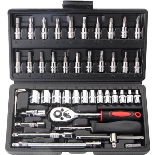 Citop 1/4 Socket Wrench Tools Key Hand Tool Set Spanner Wrench Garage Tools Car Wrenchs Universal Ratchet Repair Tool Box