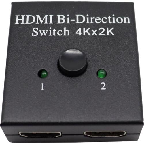 2 Ports Bi-directional 4Kx2K HDMI-compatible Splitter 1080P HDMI-compatible Switcher 1X2 2X1 Split 1 in 2 HDMI-compatible Switch