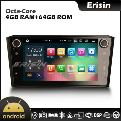 Erisin latest 8107 8" Octa Core Android 10.0 CarPlay & Auto GPS TPMS DSP RDS DAB Car Multimedia for TOYOTA AVENSIS T25