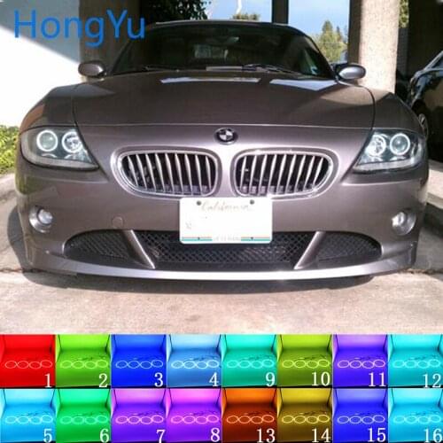 Headlight Multi-color RGB LED Angel Eyes Halo Ring Eye DRL RF Remote Control for BMW Z4 E85 E86 2002 - 2008 Accessories