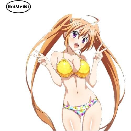 HotMeiNi Sexy Car Stickers High School DxD Shidou Irina Render Cartoon 3D Car Styling Vinyl Car Window Wiper Decal Accessories
