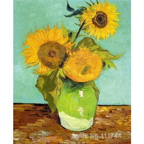 Famous art for bedroom Sunflowers Vincent Van Gogh paintings Hand painted High quality