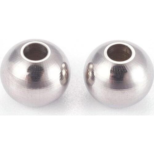 100pcs 3mm 4mm 5mm 6mm Stainless Steel Round Loose Spacer Ball End Metal Beads for Jewelry Bracelet Making DIY